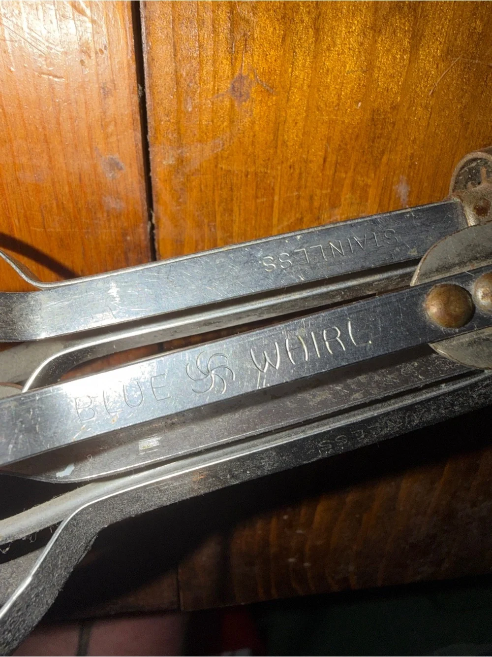 Vintage Hand-Crank Egg Beater with Red Handles